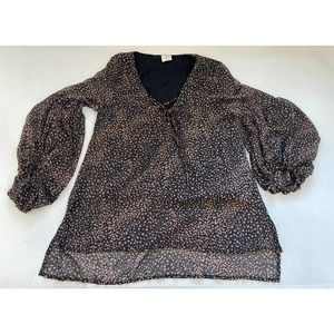 BY TOGETHER WOMEN'S Blouse/SHIRT/Top 3/4‎ Sleeve FLOWY Lined EUC